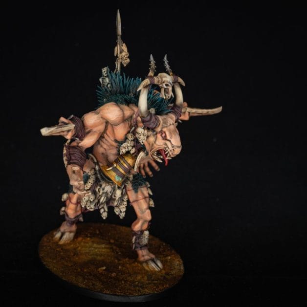 Flesh tone painted Ghorgon model for Age of Sigmar wargame