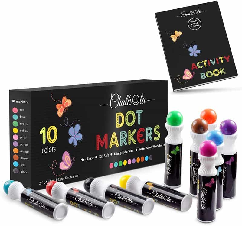 "Chalkola Dot Markers" for Creative Little Kids (Review) - ink marker review for kids - dot markers for little children - studio image