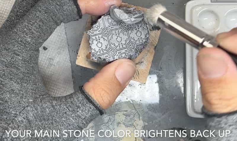 How to paint stone bases for miniatures - stone miniature bases - painting resin bases - how to paint resin miniature bases - stone base with OSL - brighten the base back up