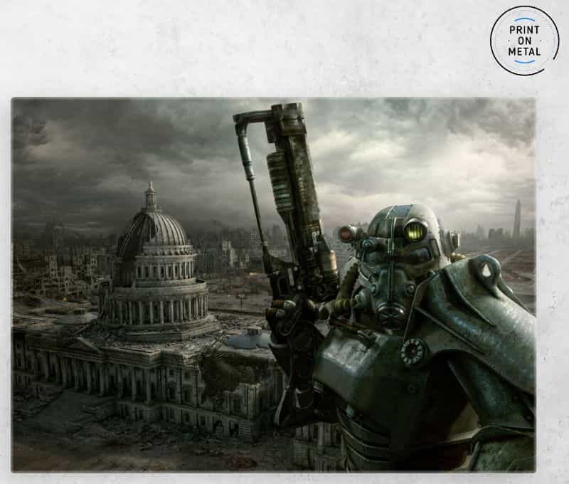 Displate - Poster en Métal - Monté sur Aimant - Fallout - Rule of Thumb -  Taille M - 32x45cm