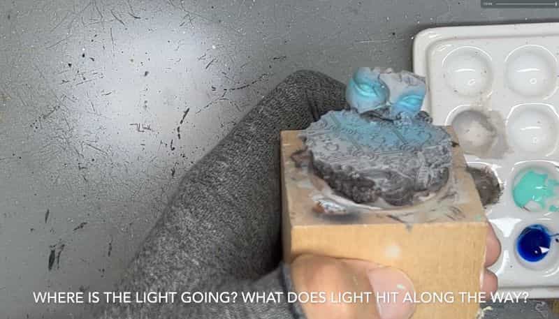 How to paint stone bases for miniatures - stone miniature bases - painting resin bases - how to paint resin miniature bases - stone base with OSL - where does the light go