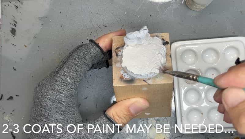 How to paint stone bases for miniatures - stone miniature bases - painting resin bases - how to paint resin miniature bases - stone base with OSL - 2-3 coats of paint step