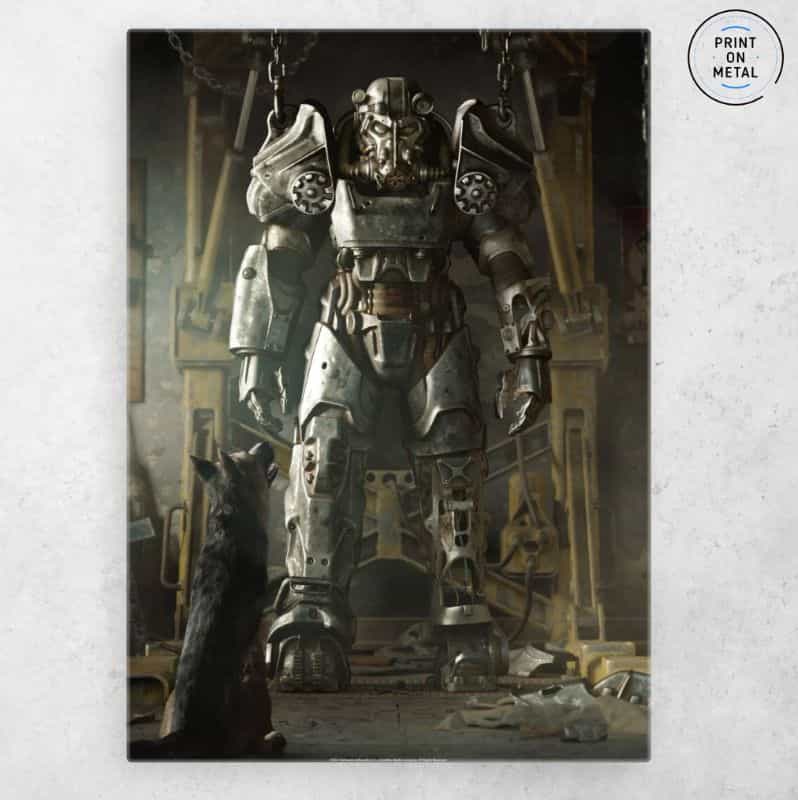 Displate Poster Review - power armor from fallout key art