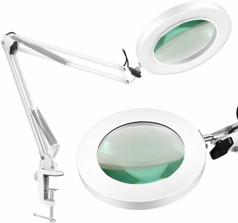 Creative Craft Magnifying Glass Magnifier 10 Times Auxiliary Mirror 3 Times Primary Mirror High Power Lamp Handheld Magnifying Glass Magnifier for Reading