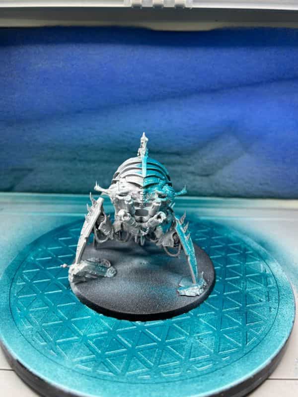 How to Use an Airbrush Spray Booth for Painting Miniatures  (Guide) - how to use a spray booth for airbrushing miniatures and models - hobby spray booth tips - painted half model