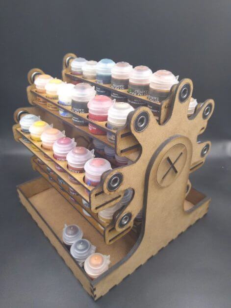 48 Pots Wooden Color Paint Bottle Storage Rack Stand Holder Organizer Model 