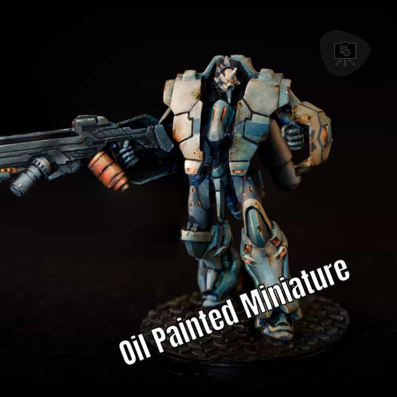 Oil painted miniature Jotum Infinity Tag model with matte varnish testors dullcote