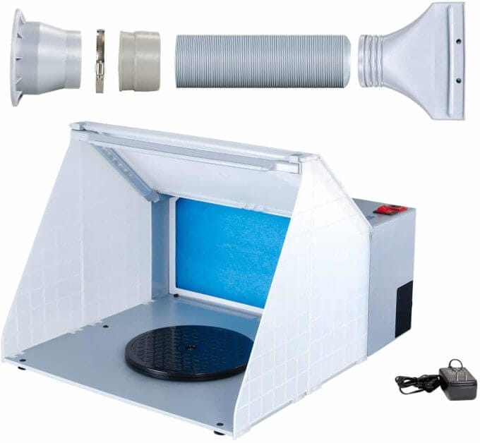 Top 10 best spray booths for airbrushing miniatures and models - Best spray booth for airbrush use and spraying scale models - airbrush spray booth recommendation with tips - Master Airbrush Lighted Portable Hobby Spray Booth review