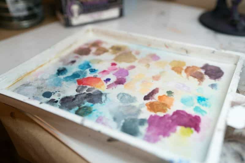 Using special Sta-Wet palettes with acrylic paints…