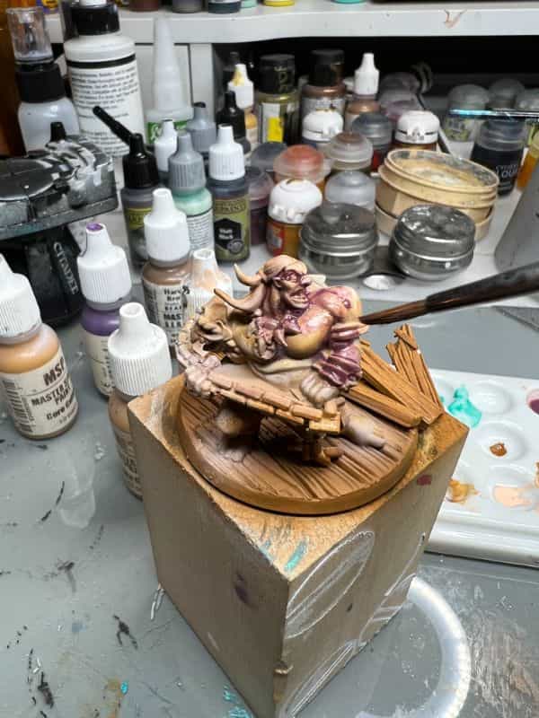 How to Paint a 3D Printed Resin Miniature A-to-Z (Flesh, Cloth, and Metal) - how to paint myminifactory model - thick glazing layer