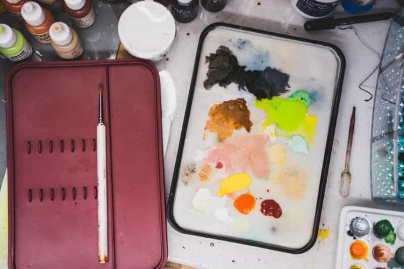 The Army Painter Wet Palette Review: The Ideal Tool for Hobbyists - brush top down flat lay photo