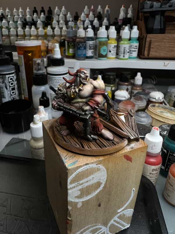 How to Paint a 3D Printed Resin Miniature A-to-Z (Flesh, Cloth, and Metal) - how to paint myminifactory model - green ink glazed over flesh