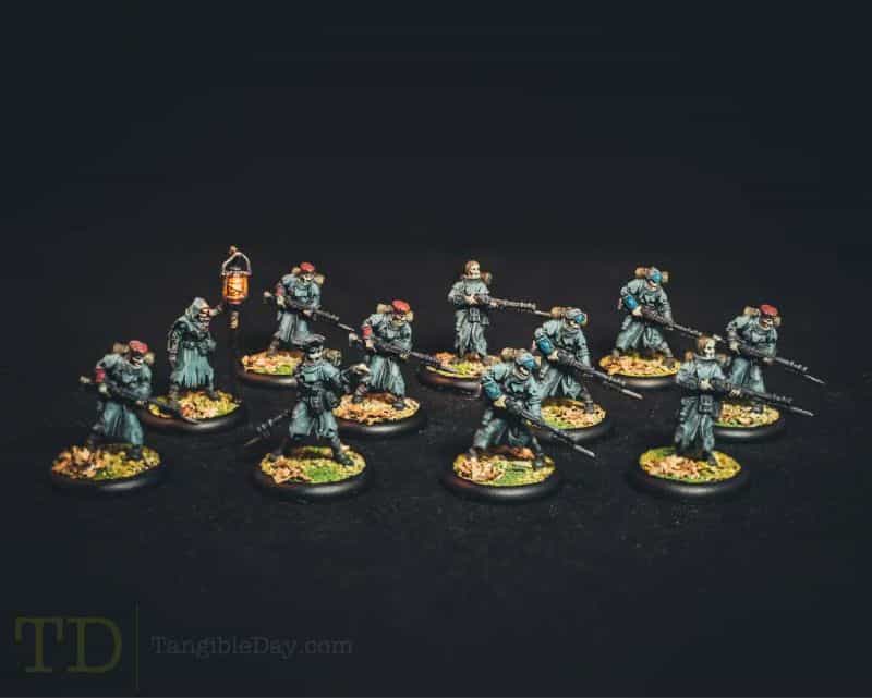 How to Dry Brush Miniatures & Models - example of dry brushed miniatures with OSL hollowmen grymkin