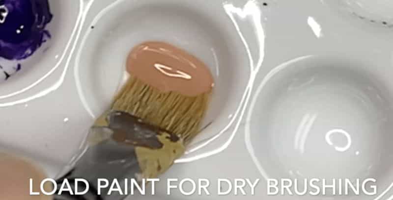 How to Dry Brush Miniatures & Models - load your brush with paint 