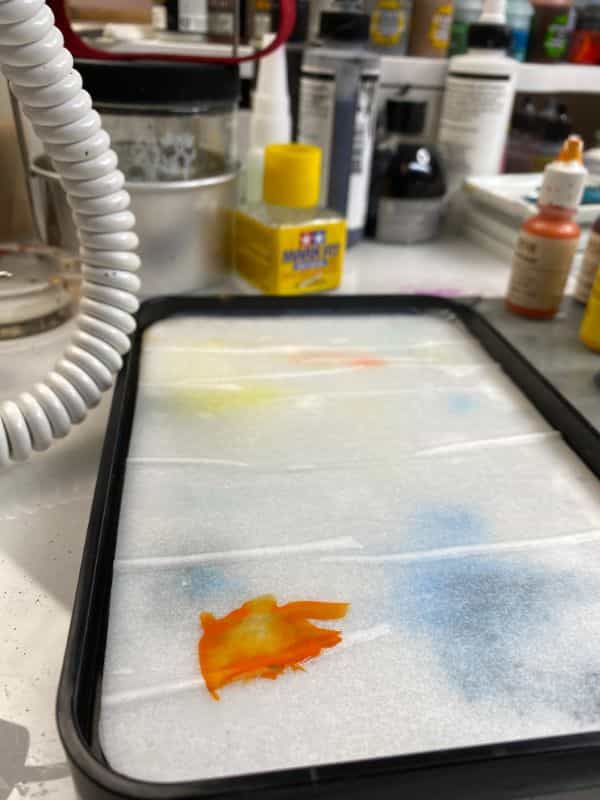 The Army Painter Wet Palette Review: The Ideal Tool for Hobbyists - new paint fresh on palette orange