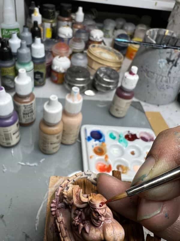How to Paint a 3D Printed Resin Miniature A-to-Z (Flesh, Cloth, and Metal) - how to paint myminifactory model - painting cap