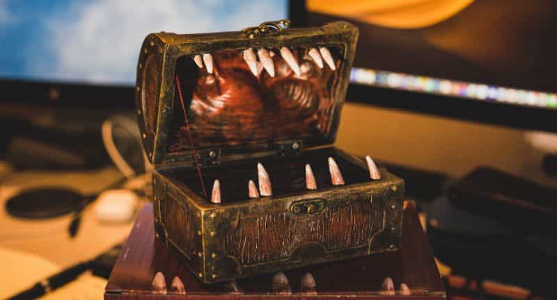 Forged Gaming Mimic Chest Review: Perfect for Dungeon Masters and Players - close mouth