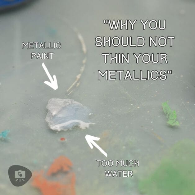 Metallic painting guide and tips - tips for painting miniatures with metallic paints - why you should not overly thin metallic paints