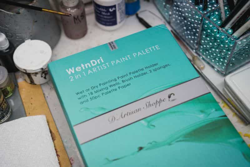WetNDri Acrylic Paint Tray Miniature Painting. Stay Wet Palette for Painting Kit. 50pc Pallet Paper 2 Sponge Warhammer 40K Model Paint Brush Holder.