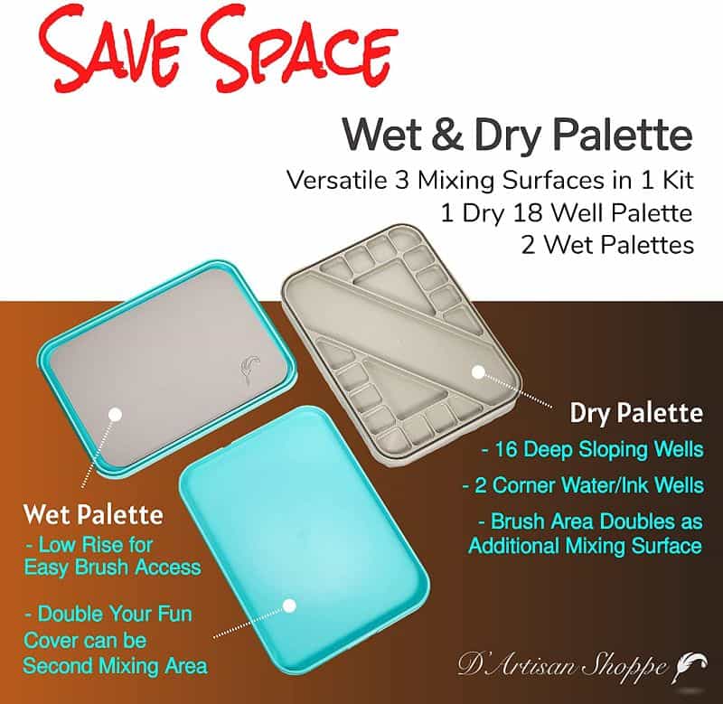 WetNDri Paint Tray Review: Best Alternative to the RGG Everlasting Wet Palette? - Wet palette review - 2-in-1 kit with dry and wet palette trays