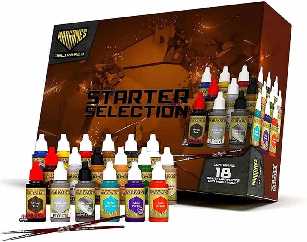 How to Paint Plastic Miniatures (Step-by-Step) - box set from wargames delivered for the starter slection of hobby paints