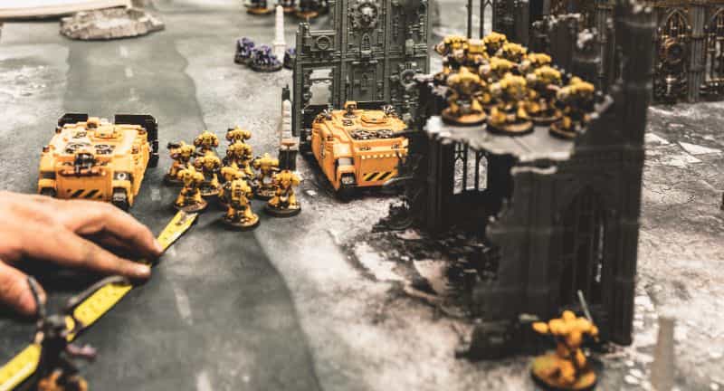 About Tangible Day - Warhammer 40k game in progress space marines and tanks