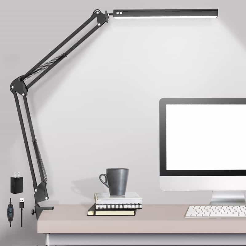 Best Miniature Painting Lamp for Professional Use (A Commission Painter's Review) - best pro miniature painting lamp - miniature painting lamp for professional use - budget value lamp over an office desk