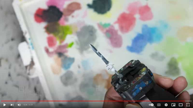 3 Best Things You Can Do With a Wet Palette - what a wet palette is best for - Youtube screenshot of NMM painting tutorial