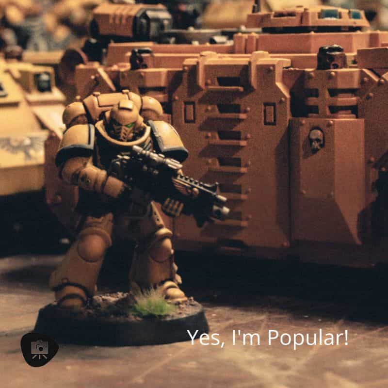 How popular is tabletop miniature wargaming - is tabletop wargames popular and maintream - Imperial fist space marine close up