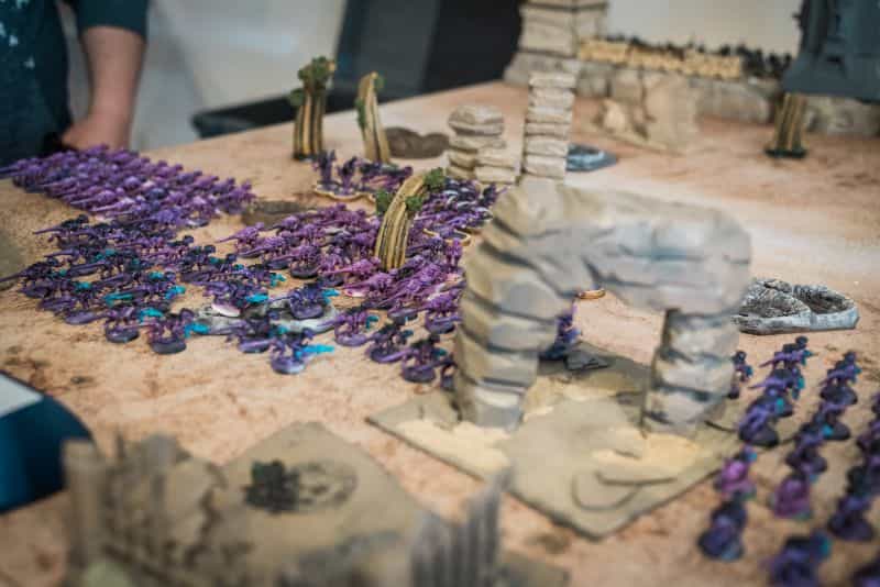 Can You Make a Living Painting Miniatures Full Time? - How to paint miniatures as a business - a tabletop wargame in progress tyranids painted purple against space marines