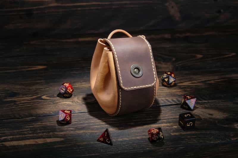 Best Dice Bags for DND and Tabletop Gamers - best dnd dice bags - dice bags for DND and TTRPGs - custom leather dice pouch and storage bag