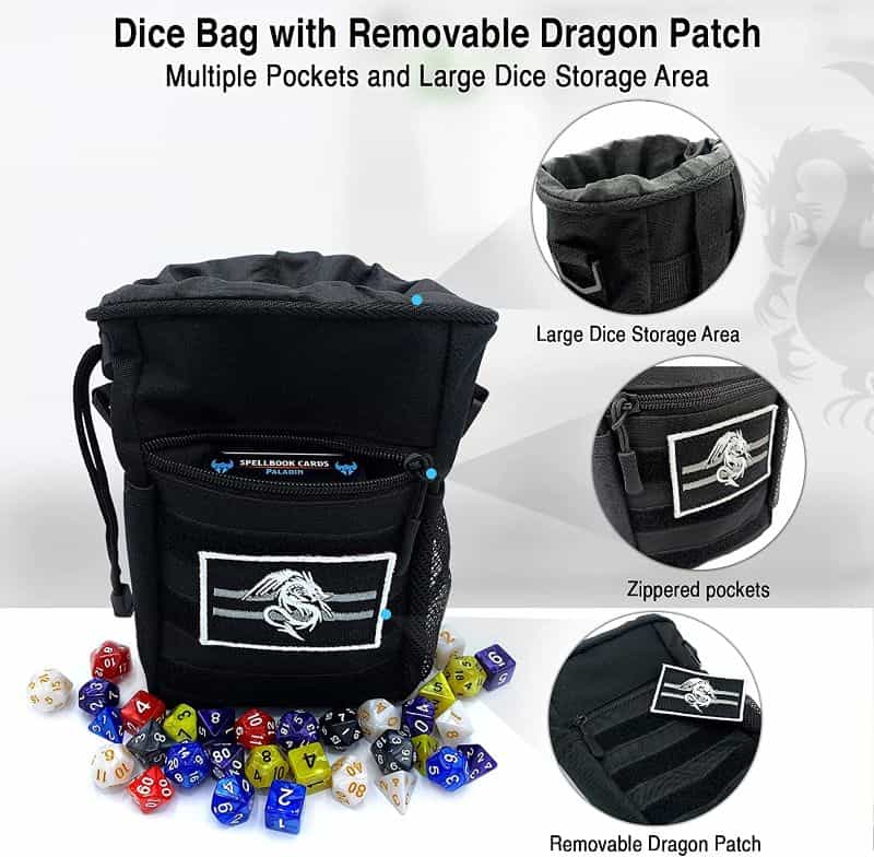 Best Dice Bags for DND and Tabletop Gamers - best dnd dice bags - dice bags for DND and TTRPGs - luck lab dnd drawstring dice bag