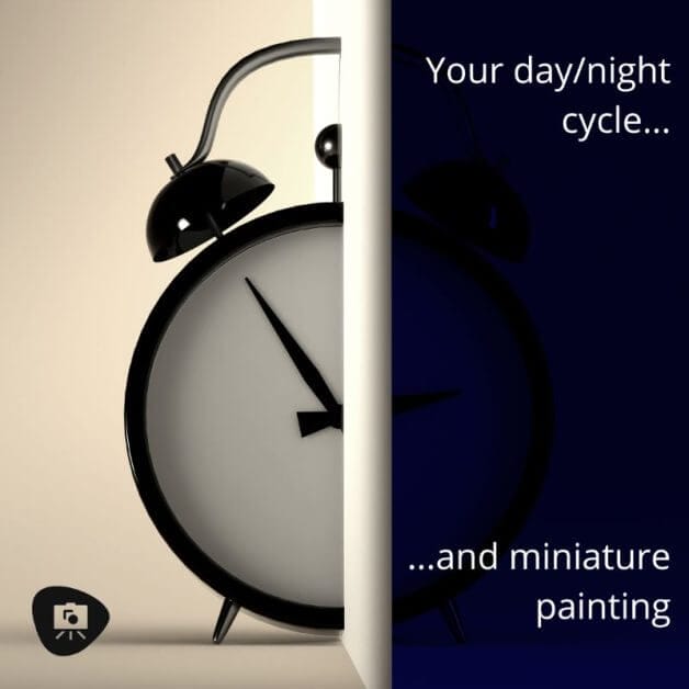 Psychological Reasons to Use Good Hobby Lighting: Motivation and Focus - motivation and focus for hobbies and miniature painting - day night cycle circadian rhythm diagram