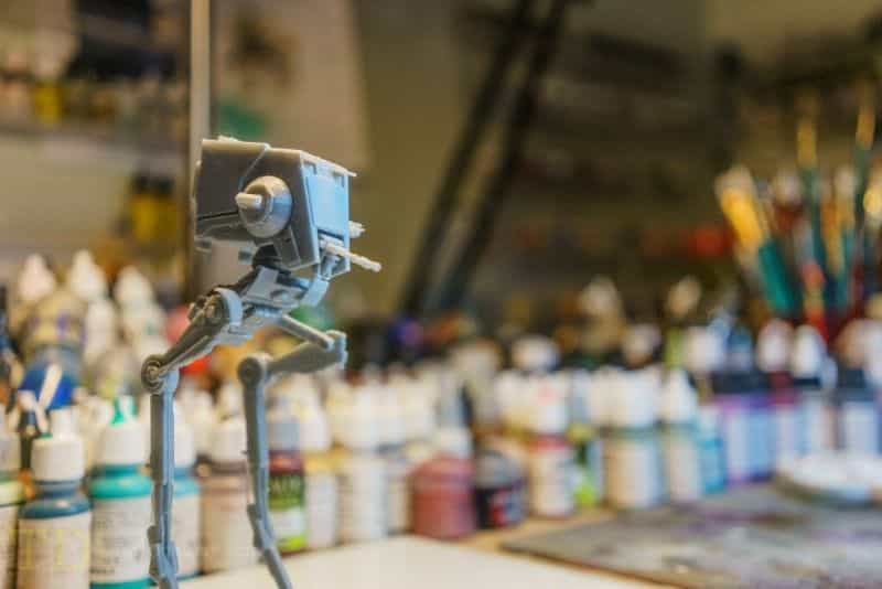 The Ideal Miniature Painting Room (Philosophy and Designer Tips) - dedicated hobby space - best hobby room setup - 3D printing and models on hobby desk