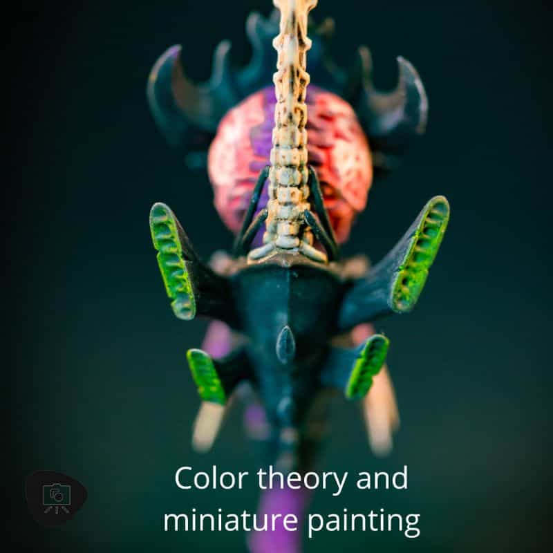 Color Theory in Miniature Painting (Guide) - miniature painting guide with color theory - a guide to color theory for painting miniatures - tyranid back color green pink black