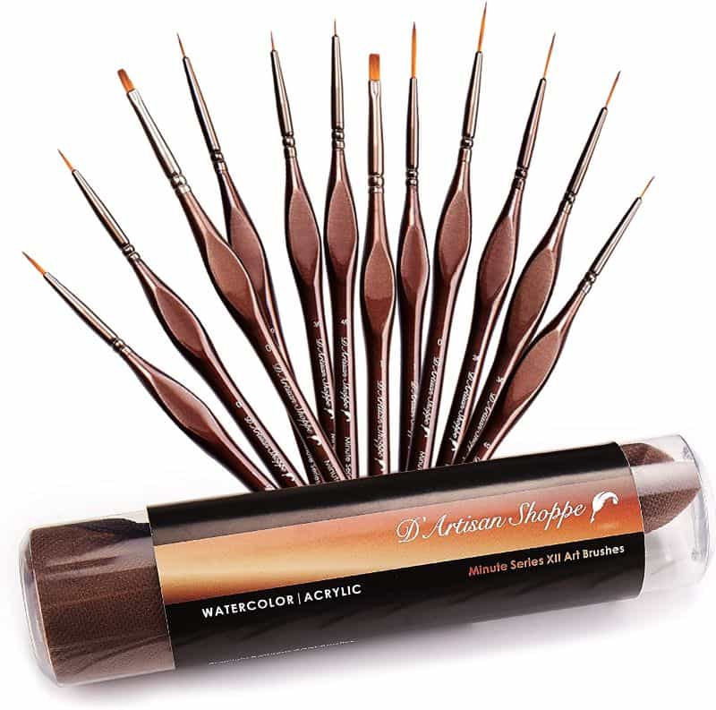 D'Artisan Shoppe Miniature Brushes: Best Synthetic Brushes for Painting Miniatures? (Review) - cheap workhorse brush for miniature painting - D'artisan shoppe minute series XII art brushes
