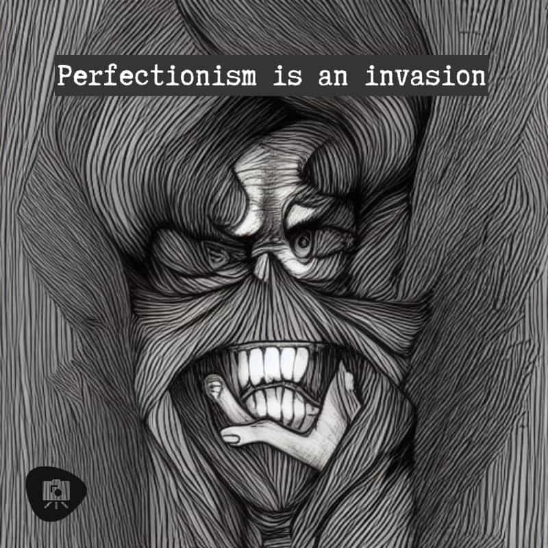 Hobby perfectionism solutions - the ideas that keep intruding your thoughts aren't helpful - abstract line drawing of perfectionism