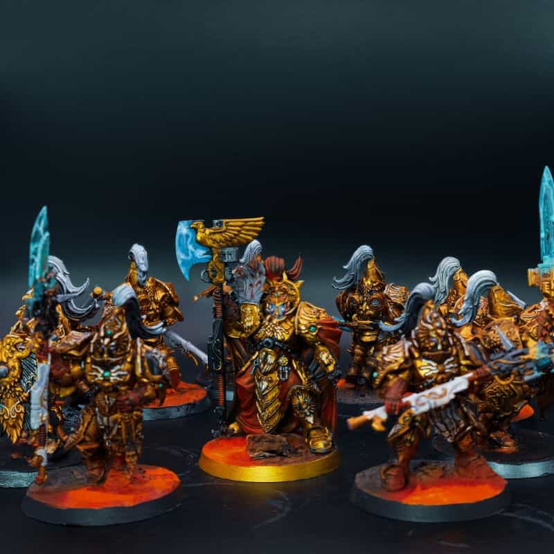Power swords - how to paint power swords - painting power weapons warhammer - army wide painted models with power weapons and complete picture