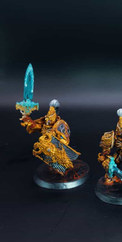 Power swords - how to paint power swords - painting power weapons warhammer - blue lightning power sword painting miniature