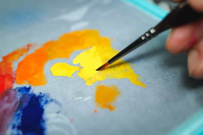 About Tangible Day - painting on yellow palette