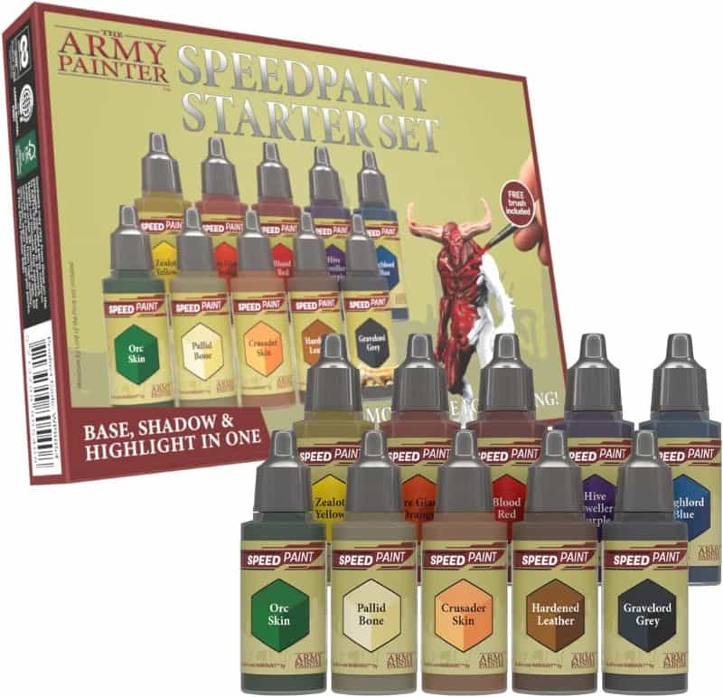 Zenithal Priming and Painting Miniatures – A Tutorial - painting minis with zenithal contrast - Army Painter speedpaint starter set box