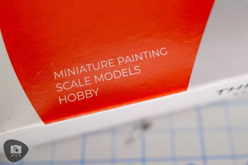 RedgrassGames Everlasting Wet Palette v2 Review - redgrass games everlasting wet palette painter 2 - close up of miniature painting, scale models, and hobby logo