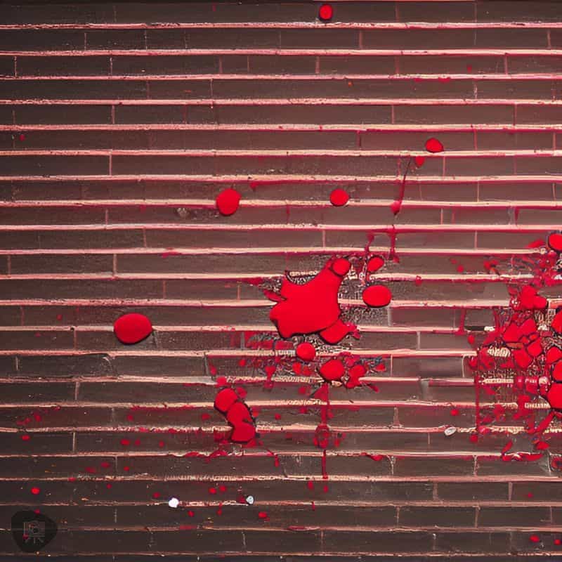 red paint on a red brick wall