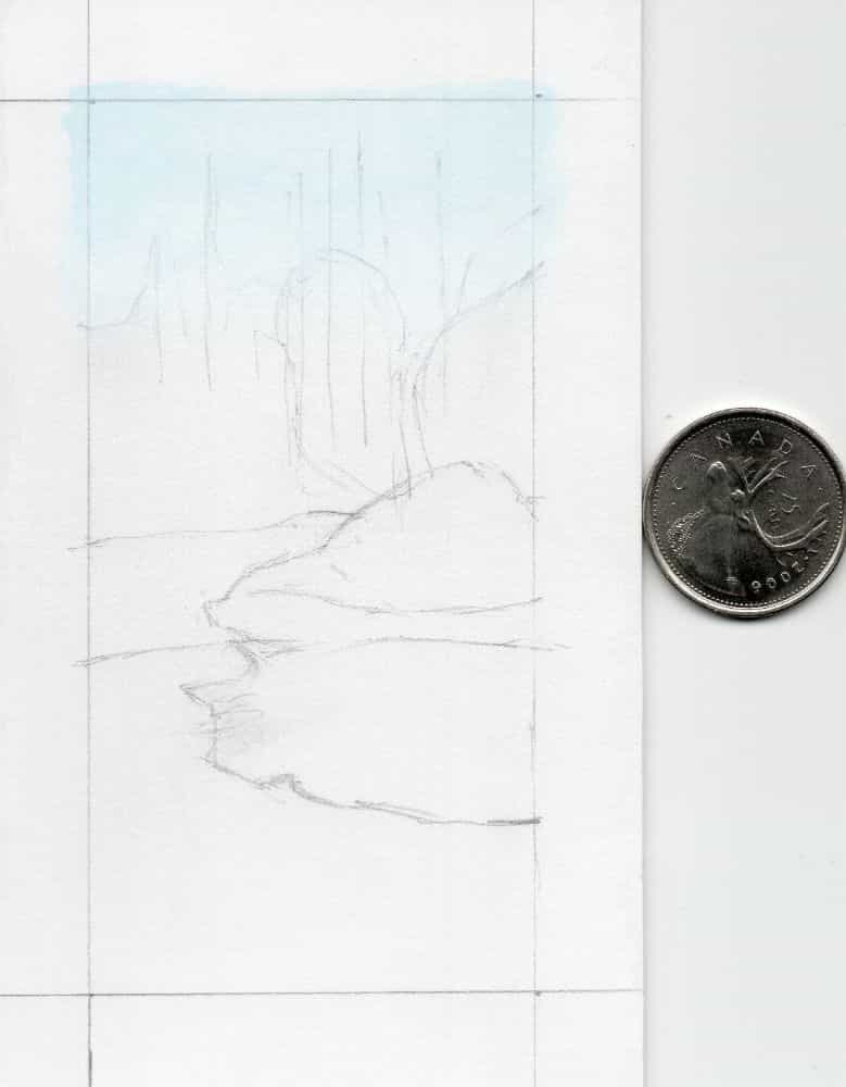 Tiffany Hastie: A Traditional Miniature Artist Enters the 3D Miniature World - Wash applied to paper