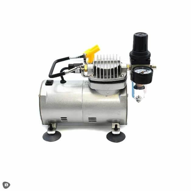 Best Airbrush Compressor for Models - best air compressor for airbrushing miniatures and models - Silentaire scorpion airbrush compressor product photo