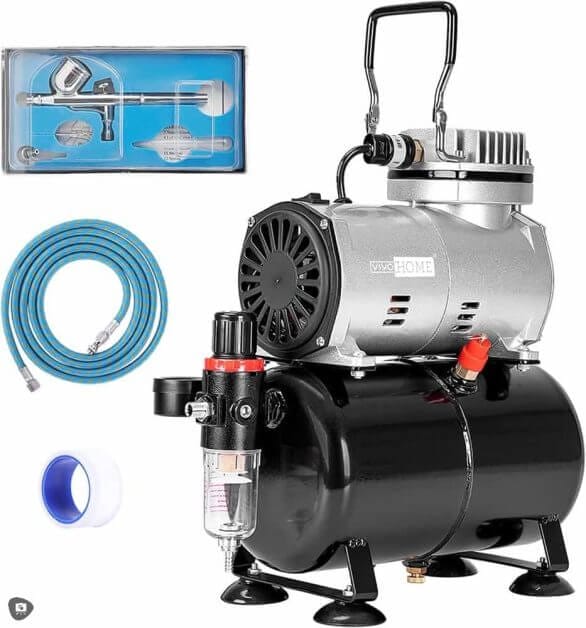 Professional Cool Runner II Dual Fan Air Compressor, 3 Airbrush System Kit  with 6 Primary Opaque Colors Acrylic Paint Artist Set - How To Guide