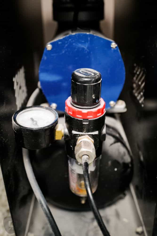 Close up badger aspire pro airbrush compressor