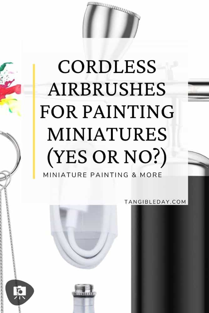 Portable Airbrush Any Good for Painting Miniatures? - battery powered airbrush for painting miniatures - vertical banner feature image