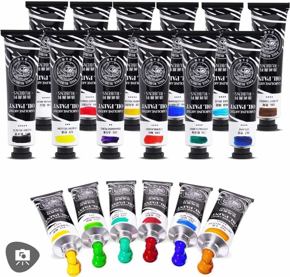 Paul Rubens Oil Paint Review for Miniature Painting - oil paint review paul ruben for painting miniatures - full set layout product photo