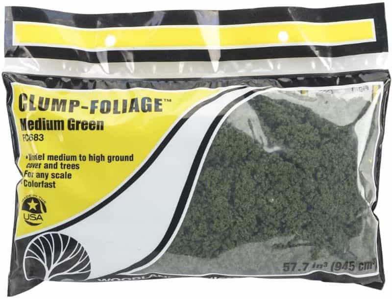 Miniature Basing Materials for Model Hobby Projects (Tips and Review) - best basing material for miniatures and models - bag of clump foliage from woodland scenics